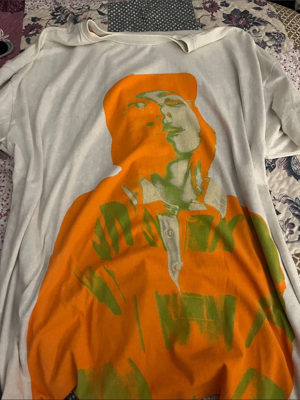 Billie Eilish Graphic Tee with Orange and Lime